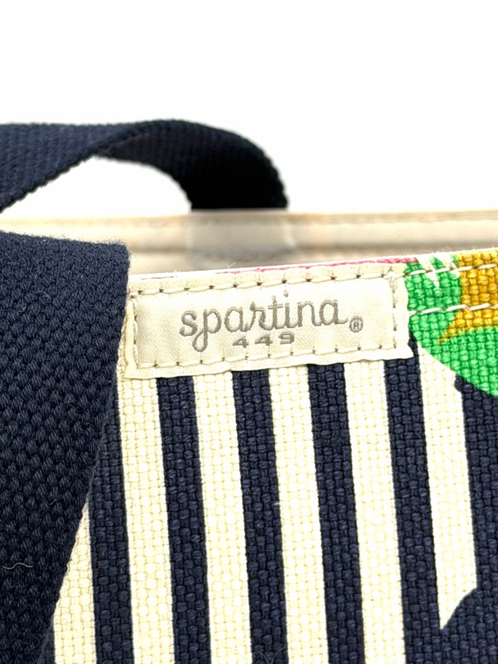 NWT New Spartina 449 28 Shelter Cove Market Tote Beach Bag Carry On Travel Navy - Picture 4 of 7